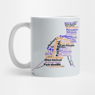 Cat Pun Word Cloud Mug